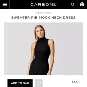 Carbon 38 sweater rib mock neck dress